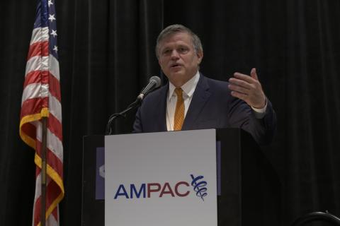 Douglas Brinkley speaking to AMPAC Capitol Club members